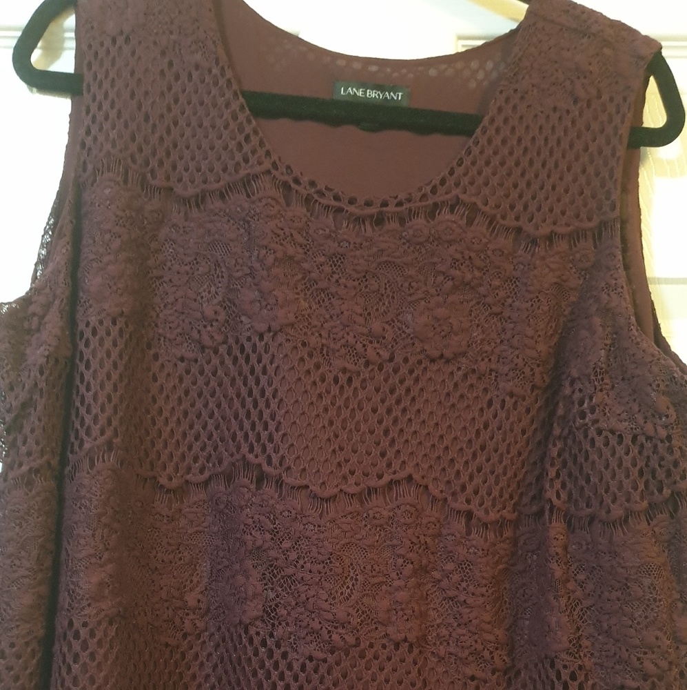 Lane Bryant lace burgundy top